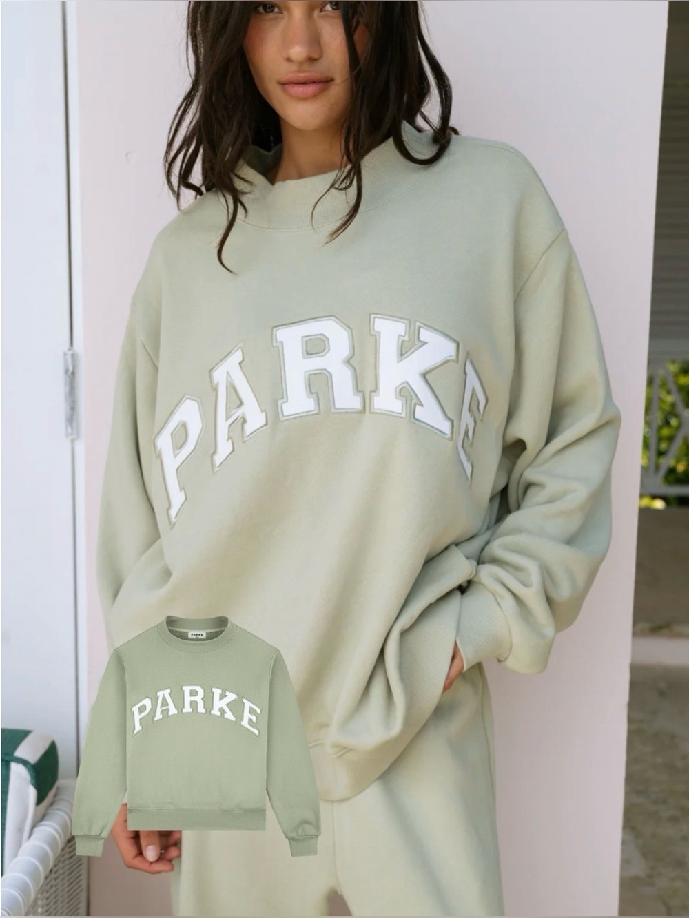 Parke HERITAGE Varsity Mockneck seafoam L/XL